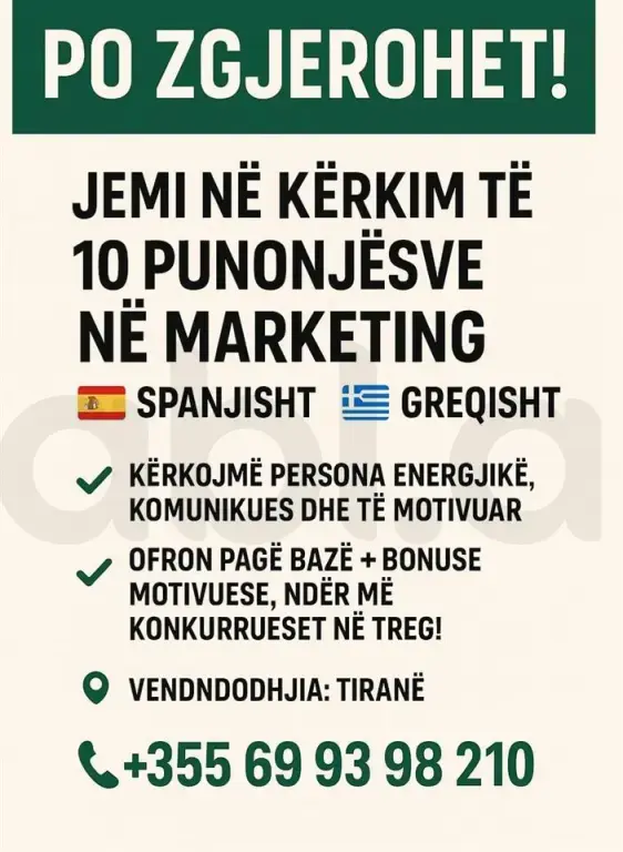 10 punonjës në marketing që flasin spanjisht dhe greqisht!