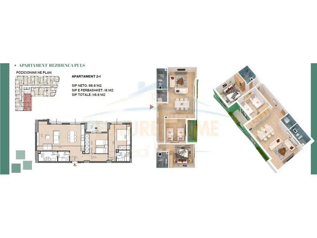 Apartament  116m² 6 floor