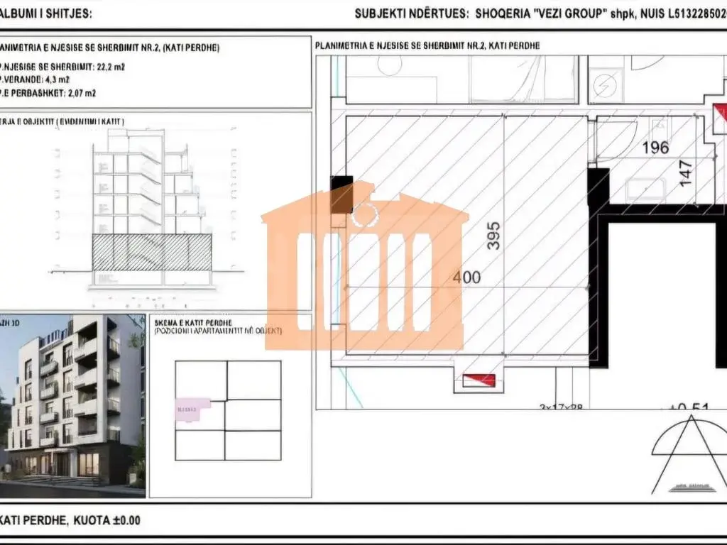 Pasuri të palujtshme komerciale 22 m² 1 kati