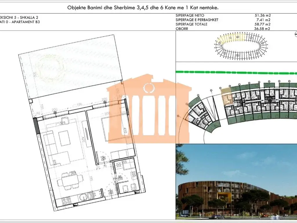 Apartament 1+1 dhoma 42 m² 1 kati