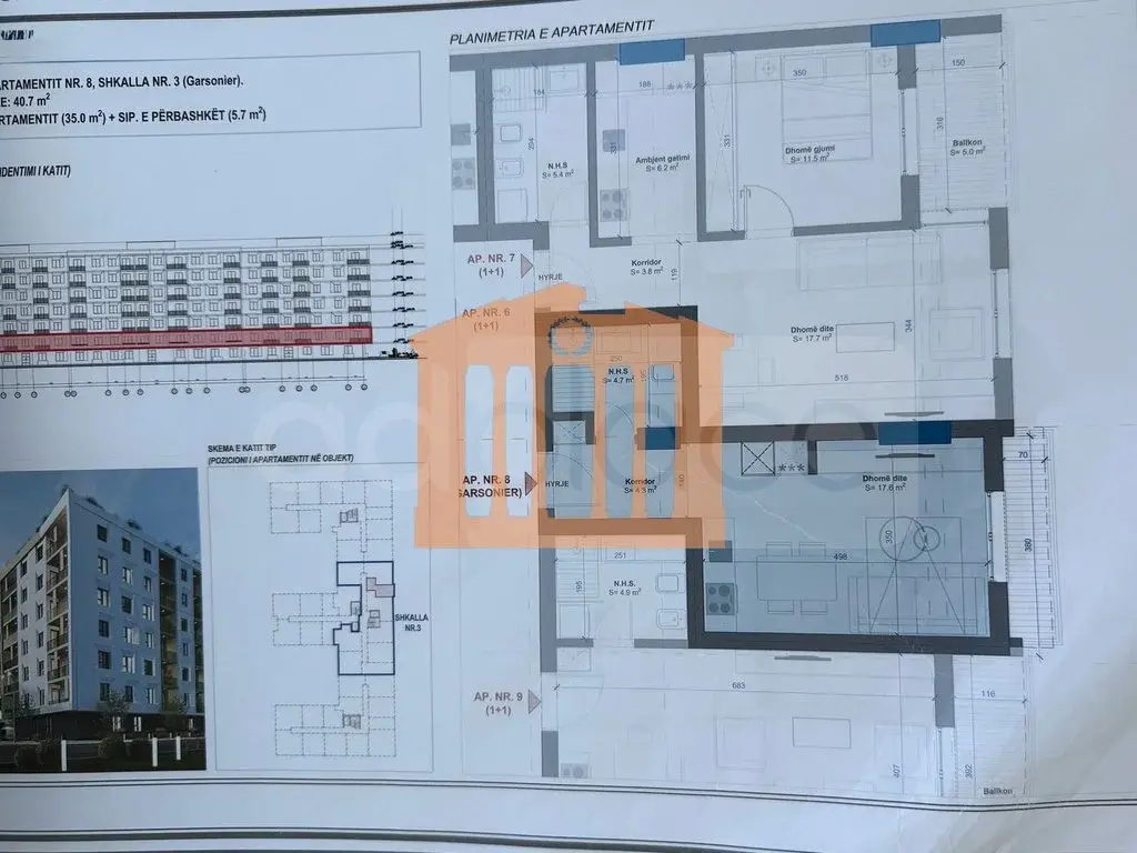 Apartament 1+1 dhoma 35 m² 1 kati