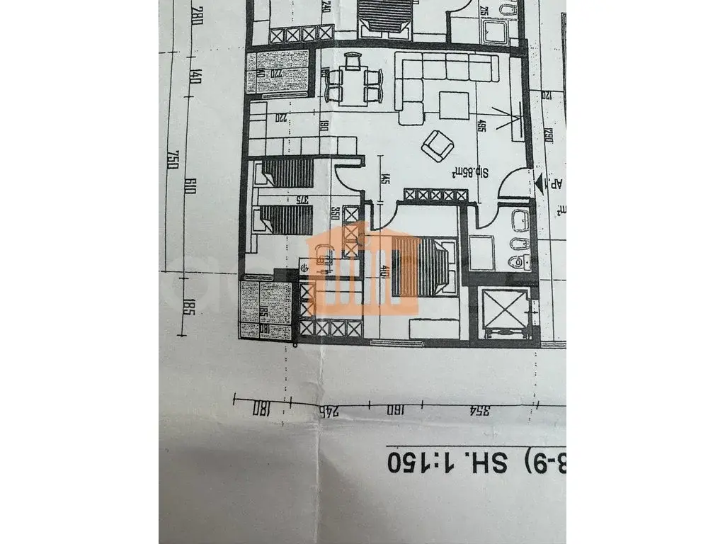 Apartament 1+2 dhoma 100 m² 4 kati