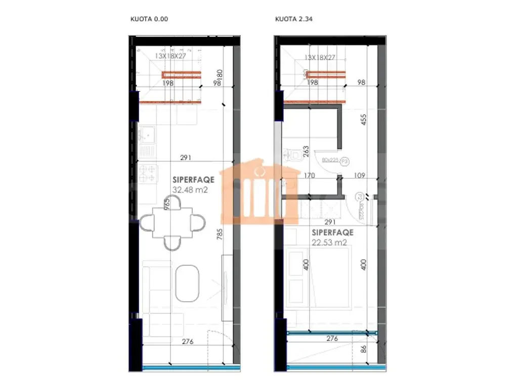 Apartament 1+1 dhoma 55 m²