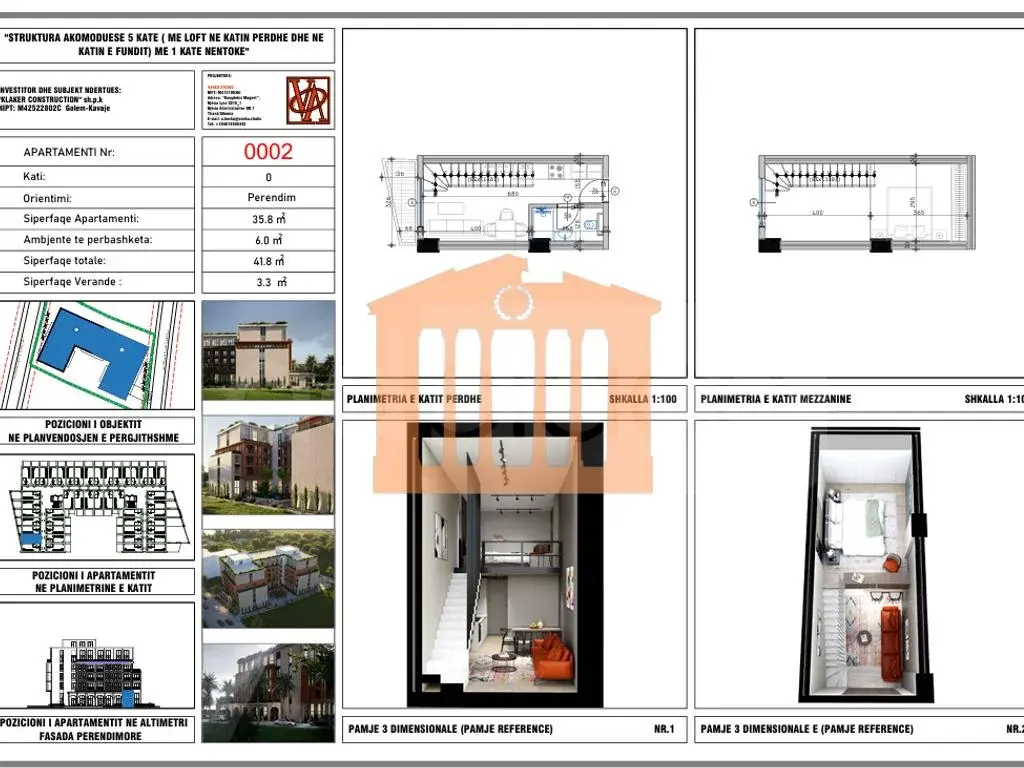 Apartament 1+1 dhoma 36 m²