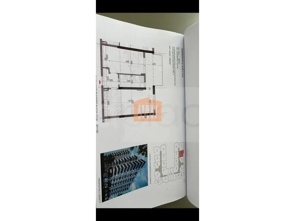 Apartament 1+1 dhoma 60 m² 3 kati