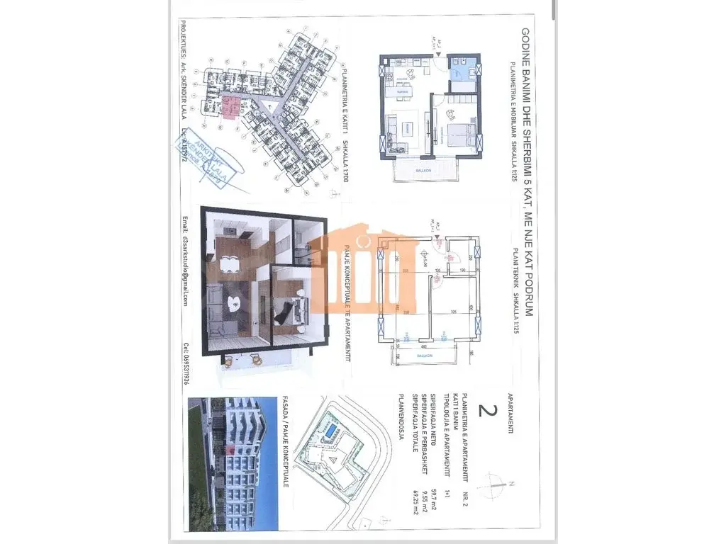 Apartament 1+1 dhoma 60 m² 1 kati