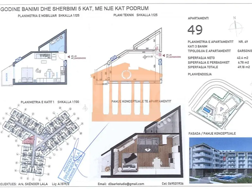 Apartament 42 m² 3 kati