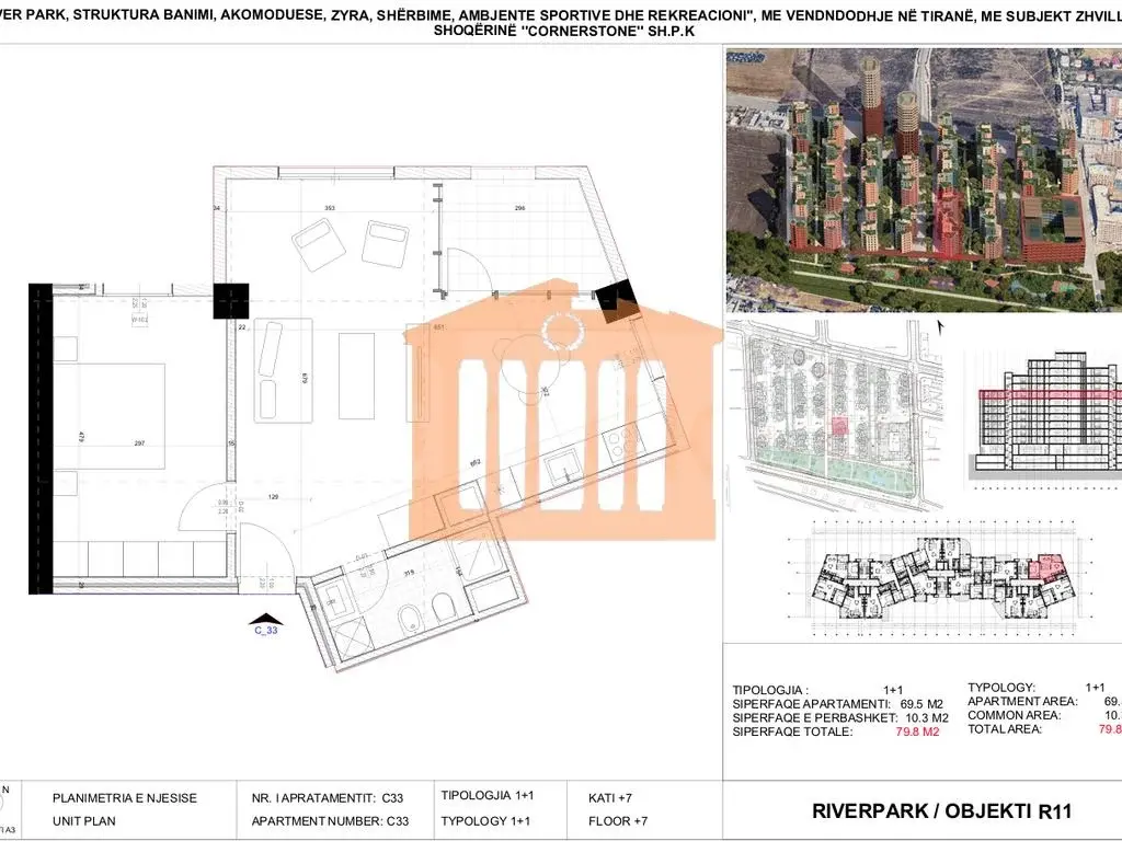 Apartament 70 m² 7 kati