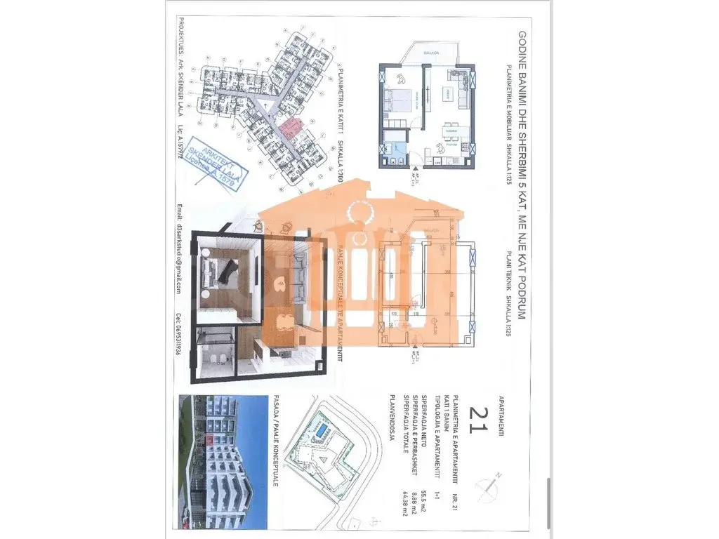 Apartament 56 m² 1 kati