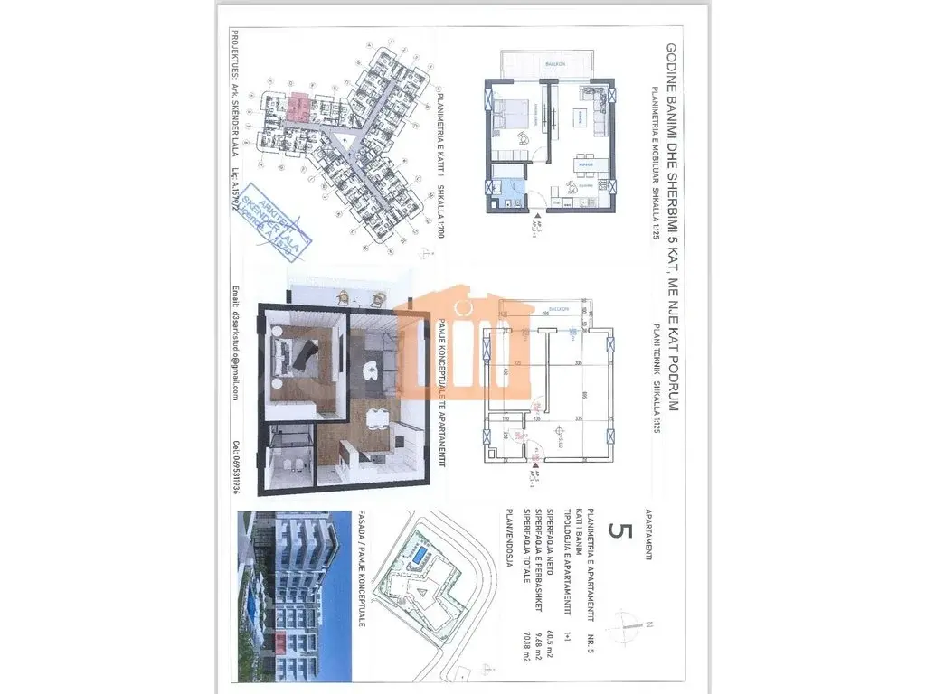 Apartament 61 m² 1 kati