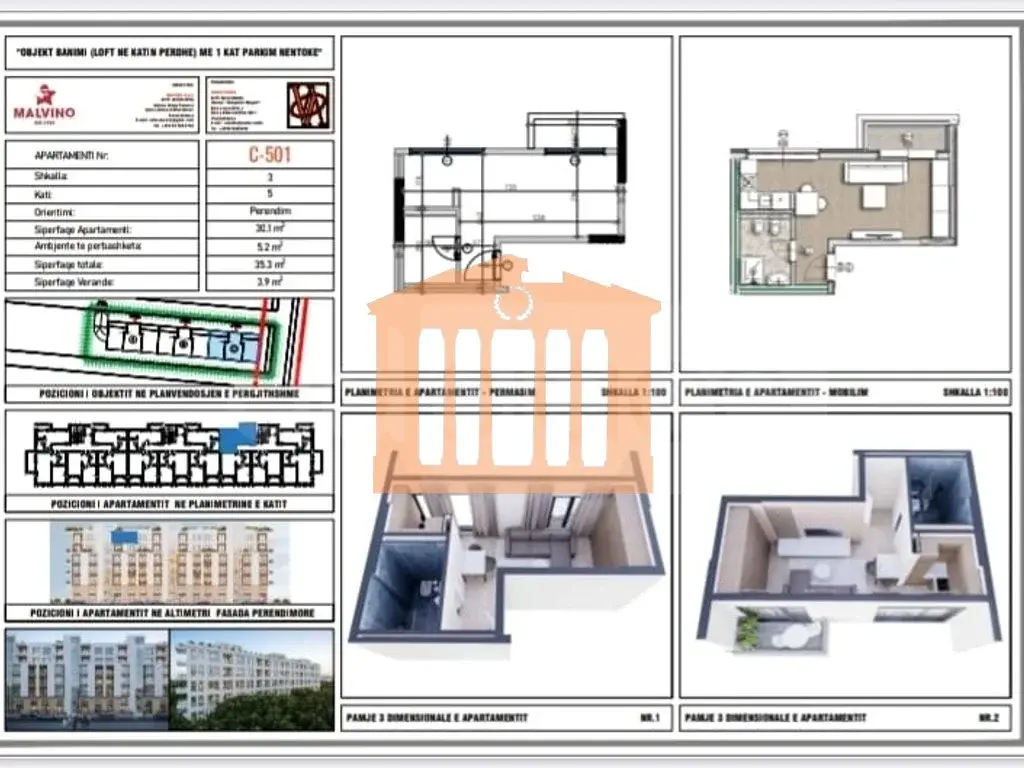 Apartament 30 m² 1 kati