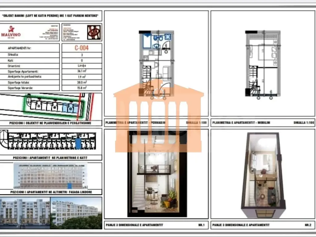 Apartament 38 m² 1 kati