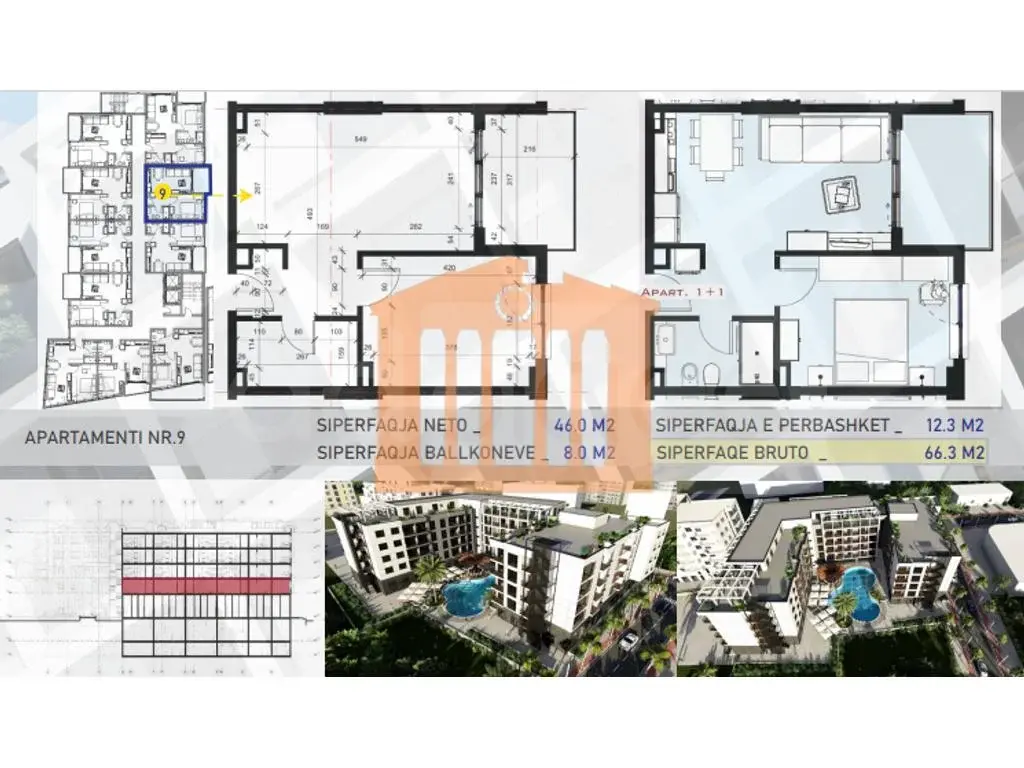 Apartament 54 m² 3 kati