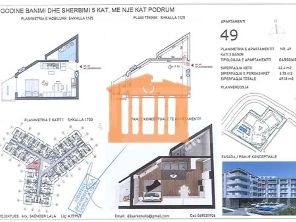 Apartament 42 m² 3 kati