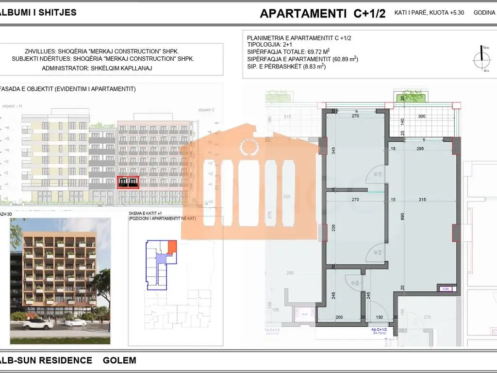 Apartament 61 m²