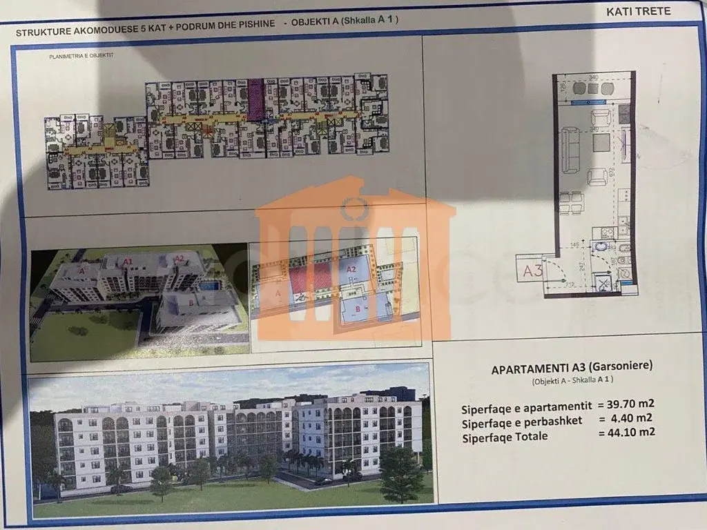 Apartament 40 m² 4 kati