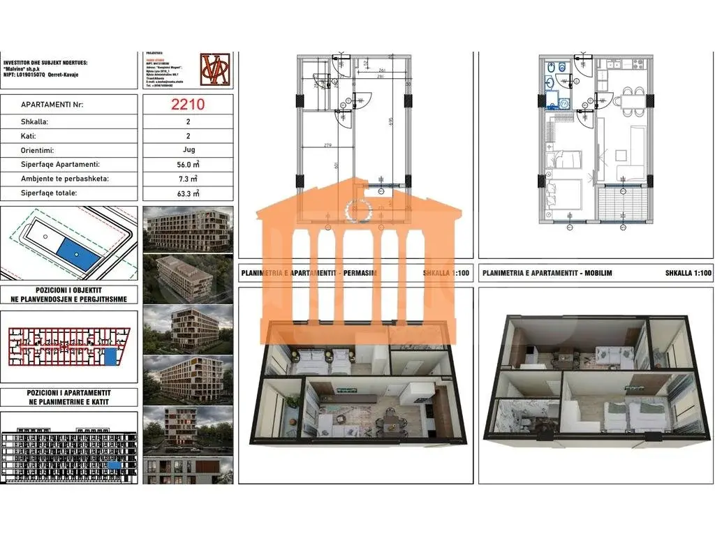 Apartament 56 m² 2 kati