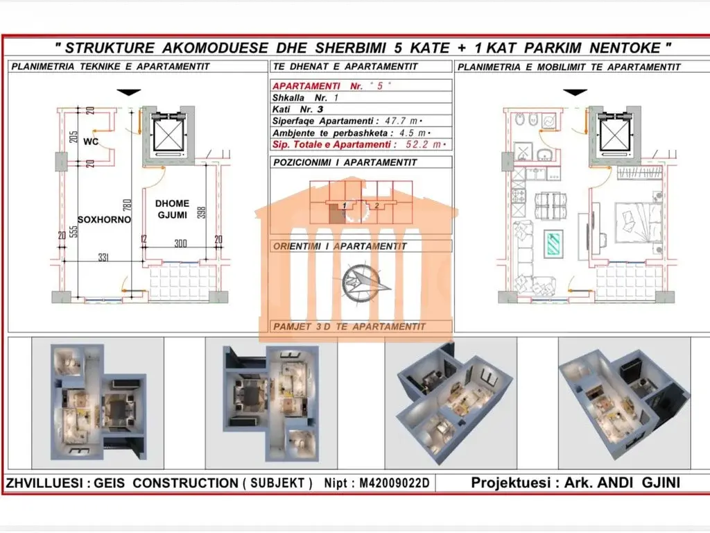 Apartament 48 m² 4 kati