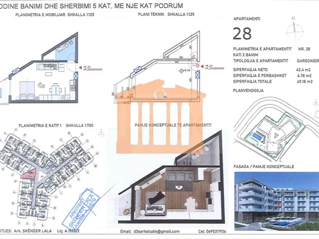 Apartament 42 m² 2 kati