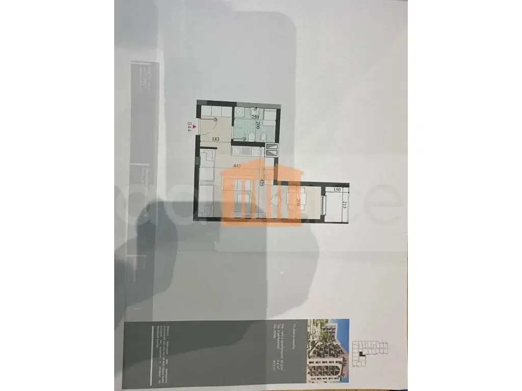 Квартира 1+1 комната 44 м² 1 этаж