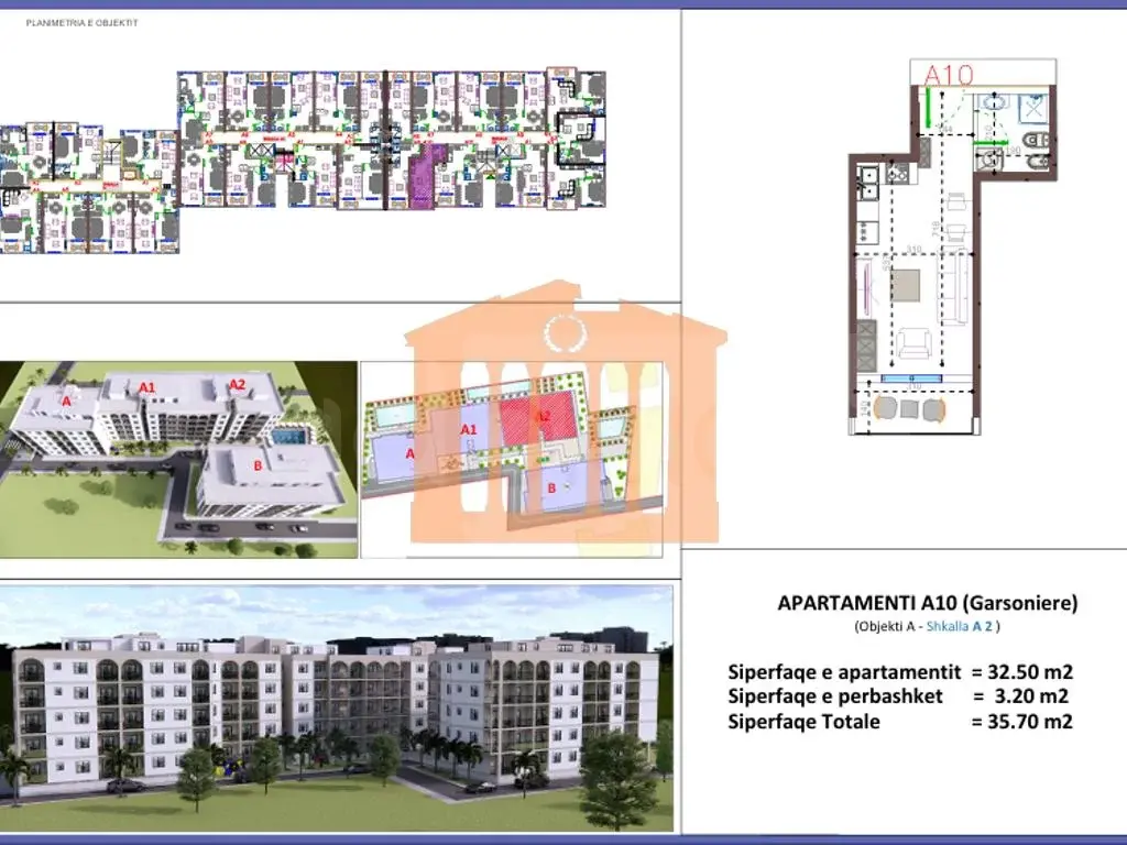 Apartament 1+1 dhoma 33 m² 4 kati