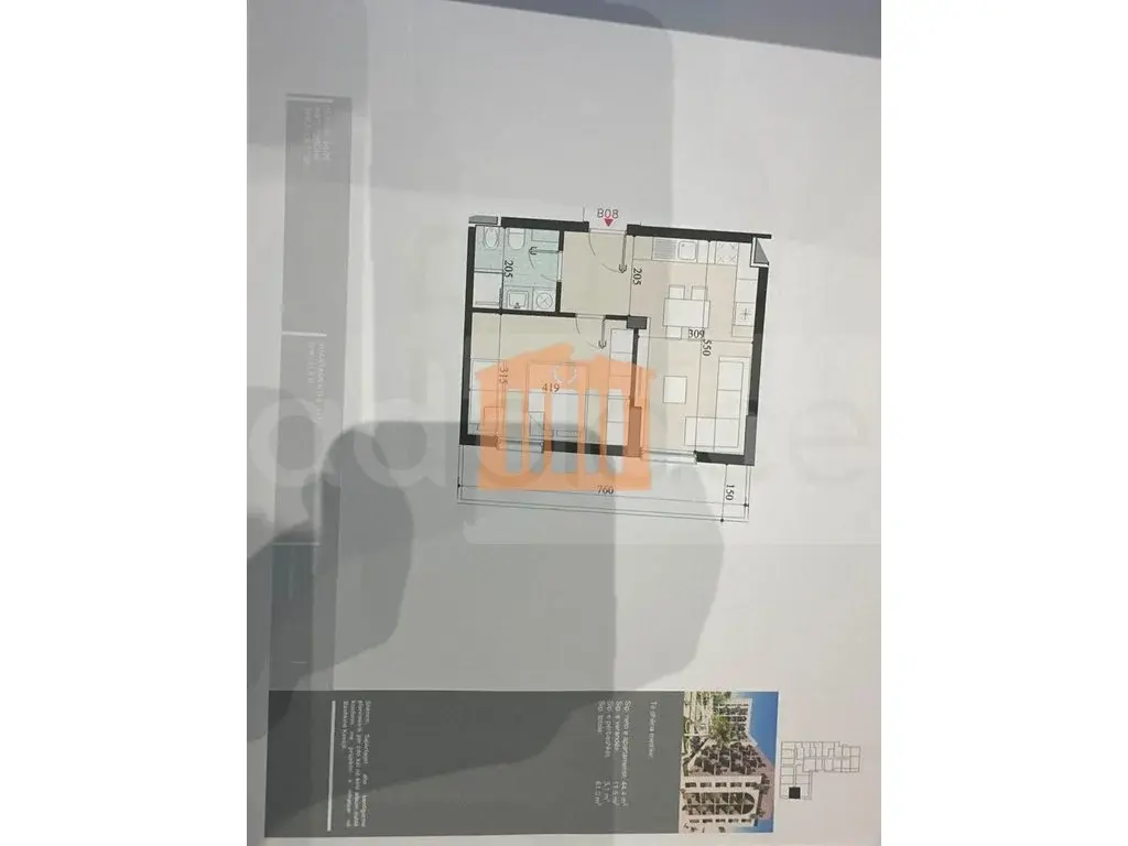 Apartament 1+1 dhoma 44 m² 1 kati