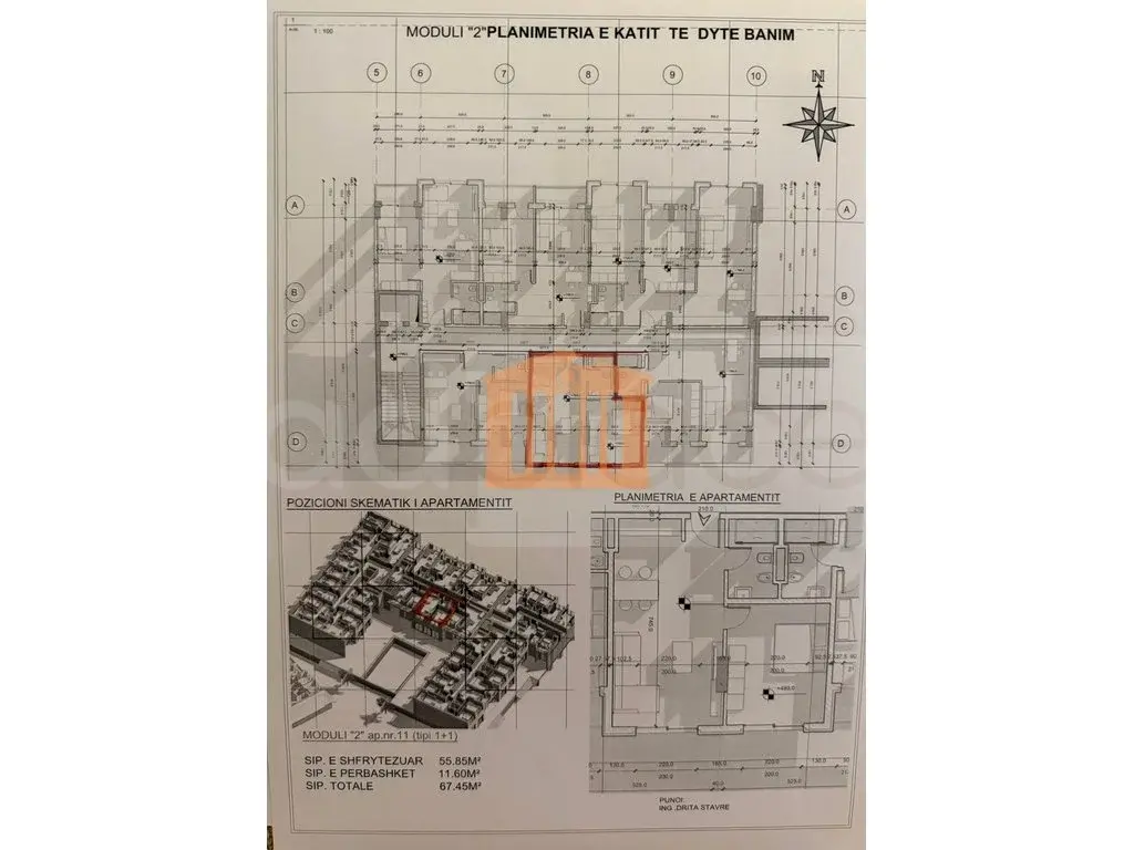 Apartament 1+1 dhoma 56 m² 1 kati
